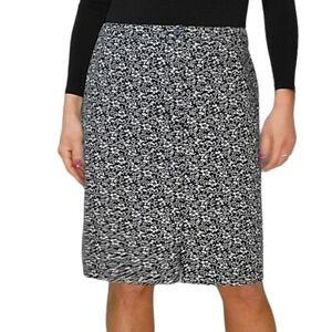 Eddie Bauer Cotton Midi Skirt Size 12 Dark Blue Floral